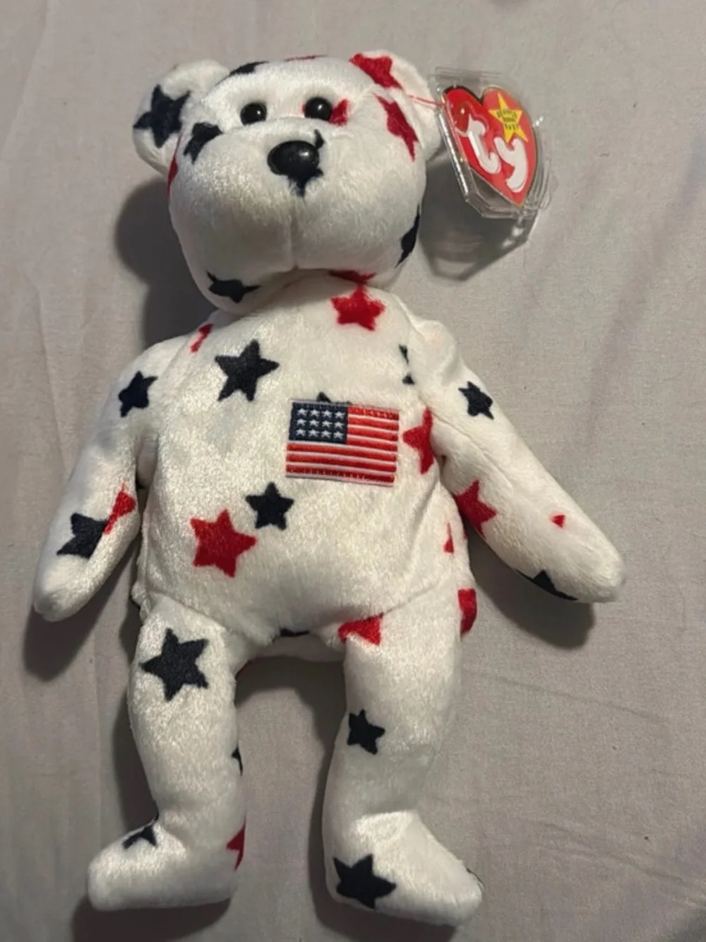 Ty American Star Plush Bear - Red, White, Blue Vintage 1998